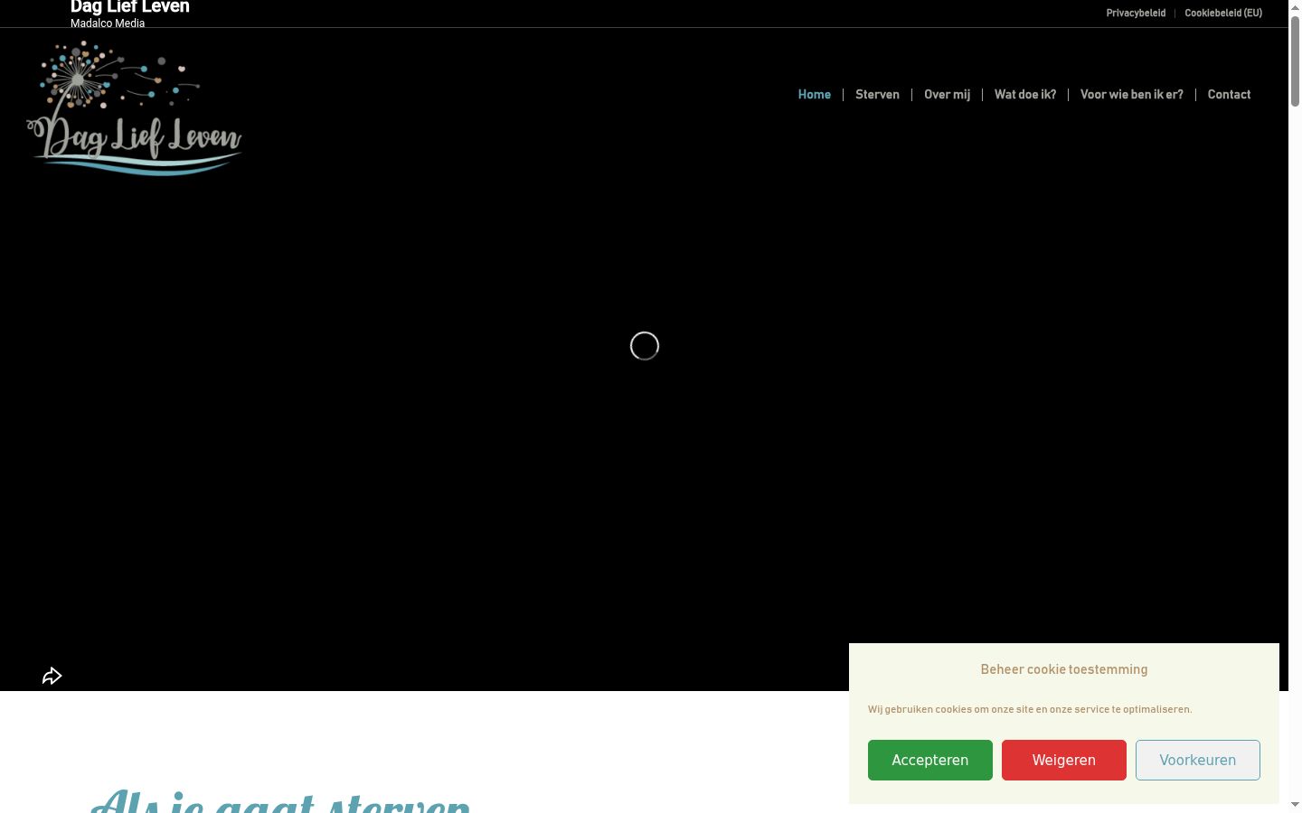 Screenshot del banner di consenso mostrato prima di qualsiasi interazione