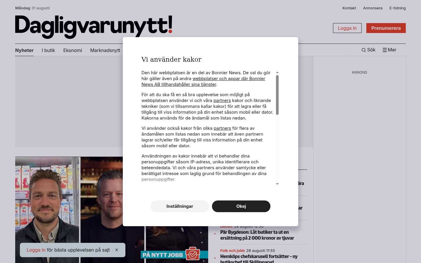 Skjámynd af samþykkisborðanum eins og hann birtist áður en nokkur samskipti fóru fram