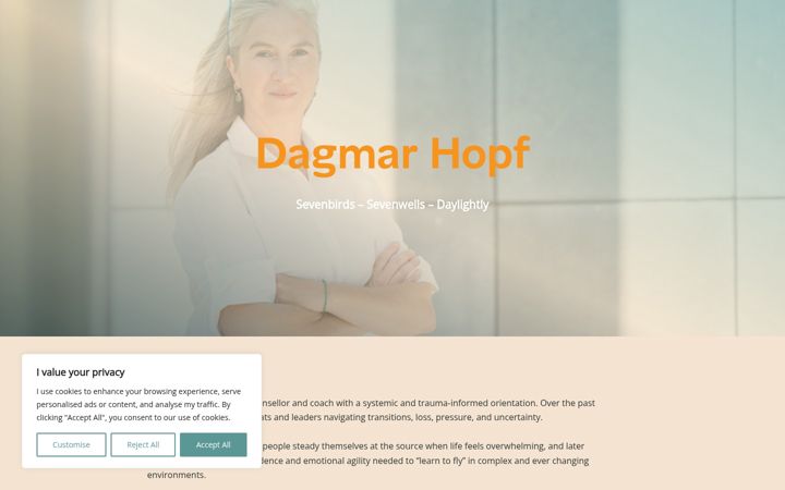 Screenshot of dagmarhopf.com