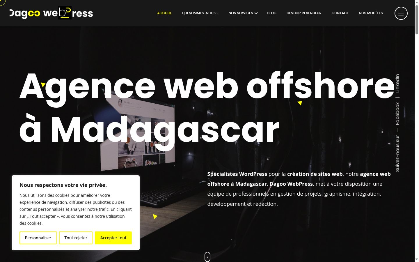 Screenshot del banner di consenso mostrato prima di qualsiasi interazione