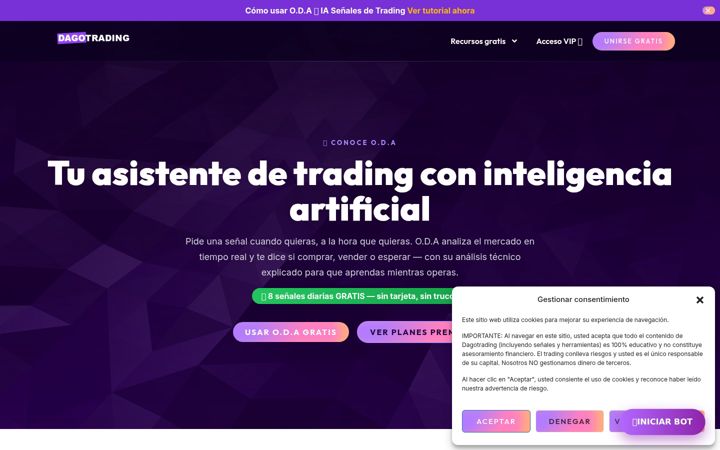 Screenshot of dagotrading.com