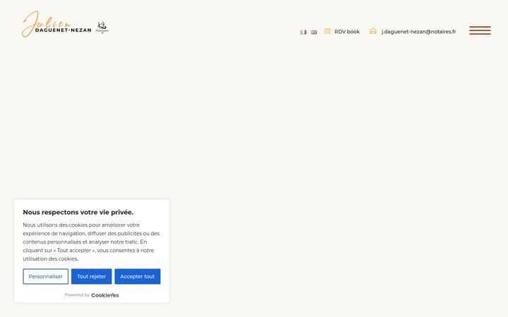 Ekraanipilt saidist daguenet-nezan.notaires.fr
