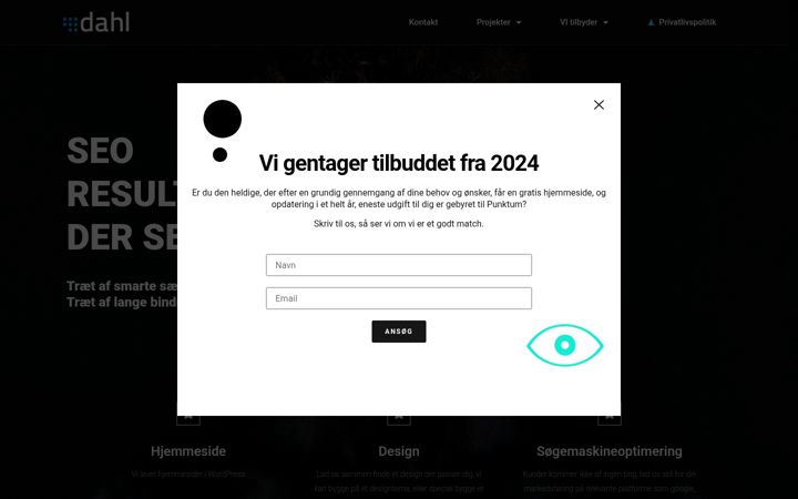 Snímek obrazovky dahl-seo.dk