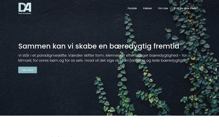 Snímek obrazovky dahlarvedsen.dk