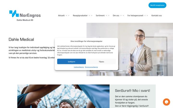 Ekrano kopija dahlemedical.no