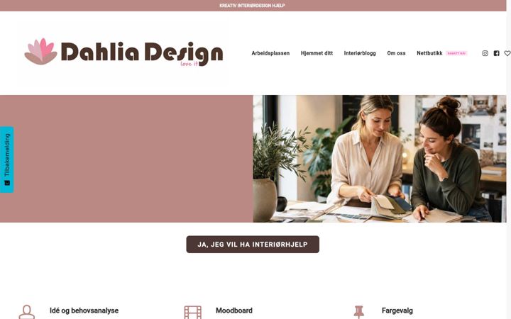 Ekrano kopija dahliadesign.no