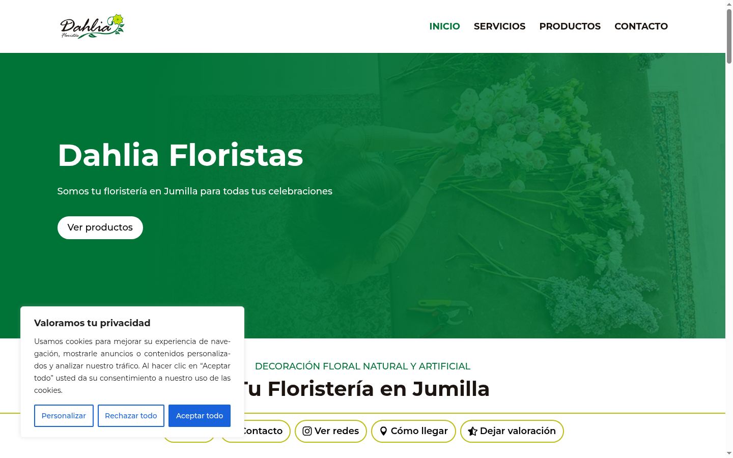 Skærmbillede af samtykkebanneret, som det blev vist før nogen interaktion