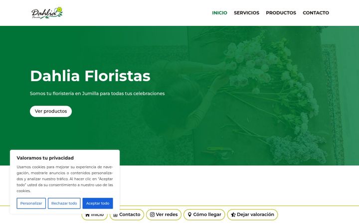 Screenshot di dahliafloristas.es