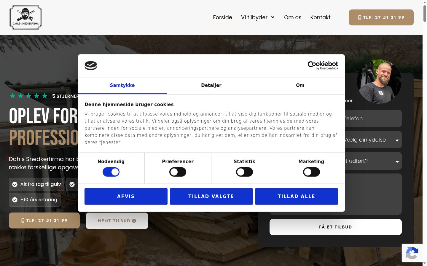 Screenshot del banner di consenso mostrato prima di qualsiasi interazione