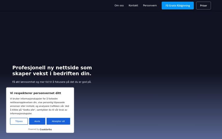 Ekrano kopija dahlwebdesign.no