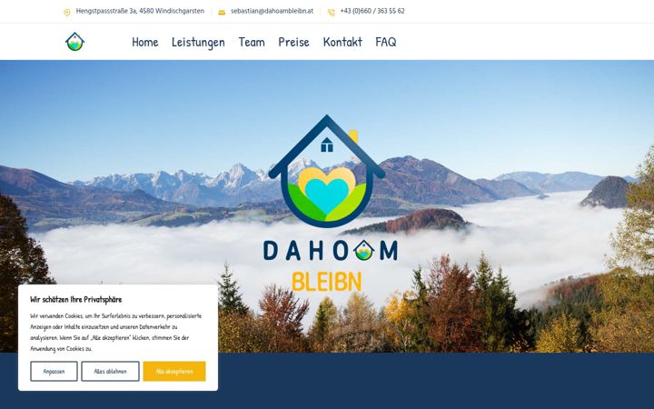 Screenshot of dahoambleibn.at