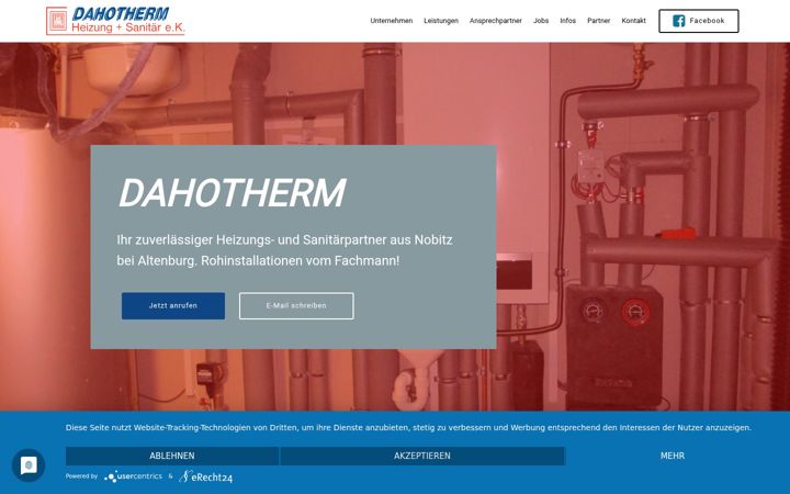 Screenshot of dahotherm-haustechnik.de