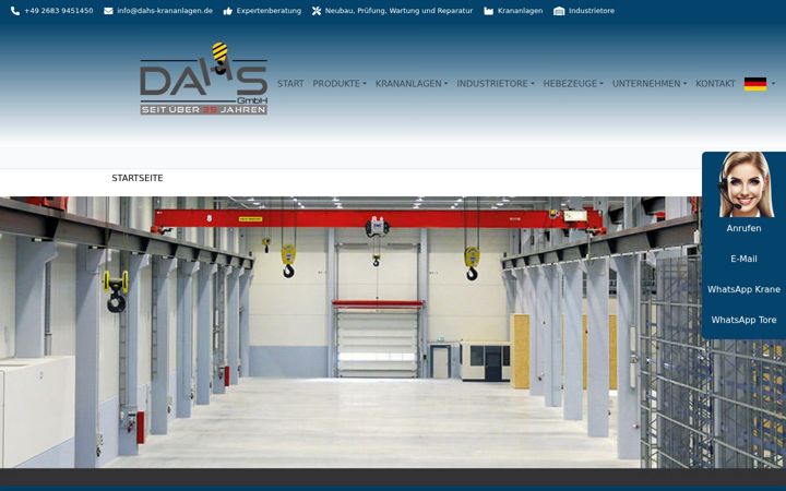 Screenshot of dahs-krananlagen.de