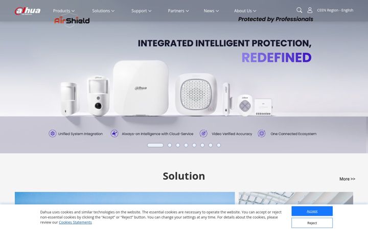 Ekrano kopija dahuasecurity.com