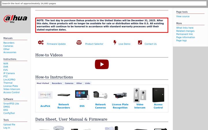 Screenshot stránky dahuawiki.com