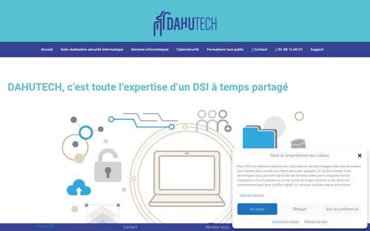 Ekraanipilt saidist dahutech.fr