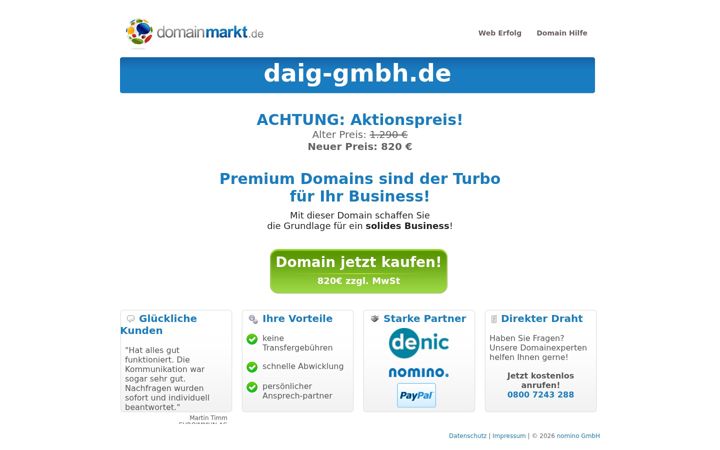 Screenshot of daig-gmbh.de