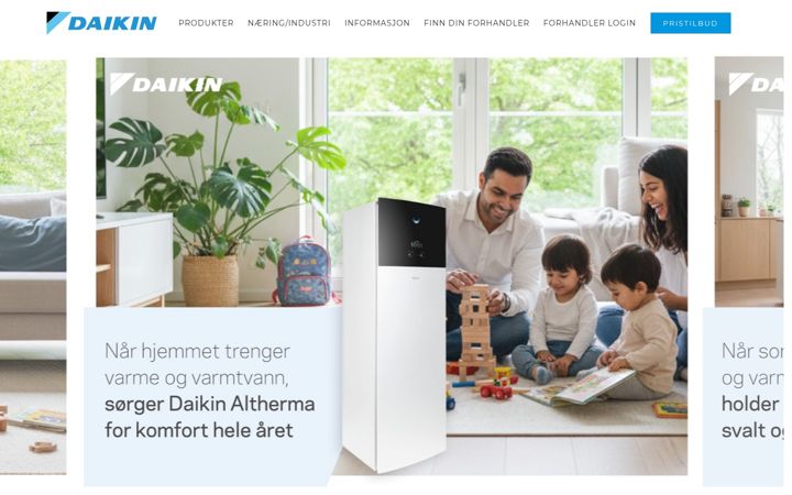 Ekrano kopija daikin.no