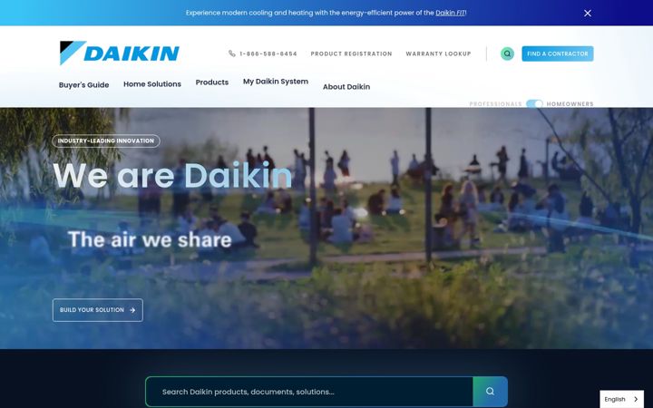 Screenshot of daikincomfort.com