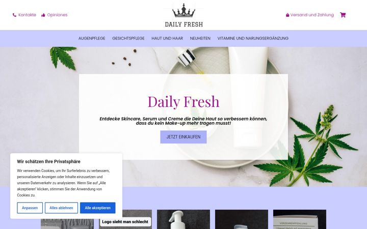 Screenshot of dailifresh.com