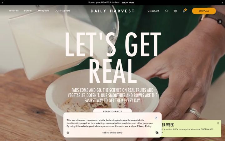 Screenshot of daily-harvest.com