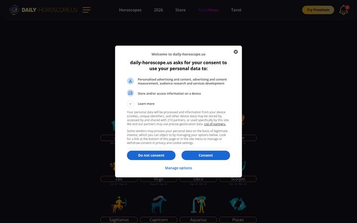 Screenshot of daily-horoscope.us