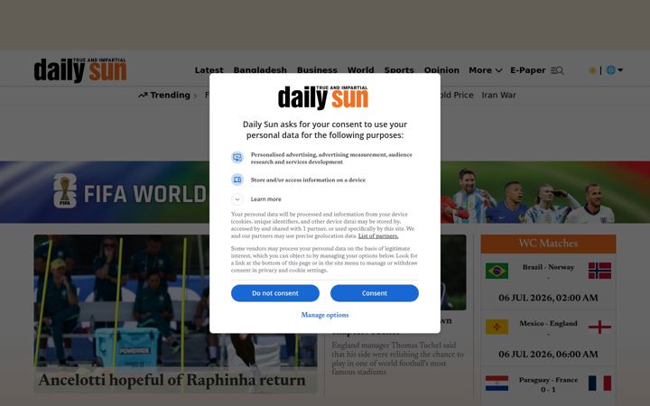 Screenshot of daily-sun.com