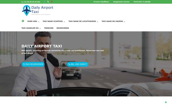 Skjermbilde av dailyairporttaxi.nl
