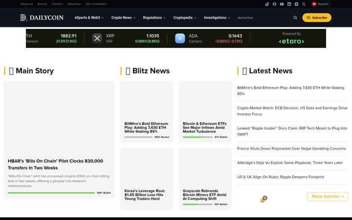 Screenshot of dailycoin.com