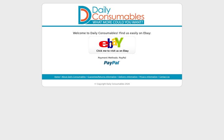 Posnetek zaslona dailyconsumables.co.uk