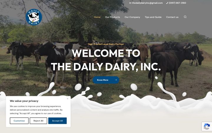 Screenshot of dailydairyph.com
