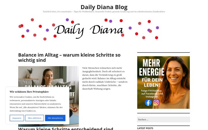 Screenshot of dailydiana.altervista.org