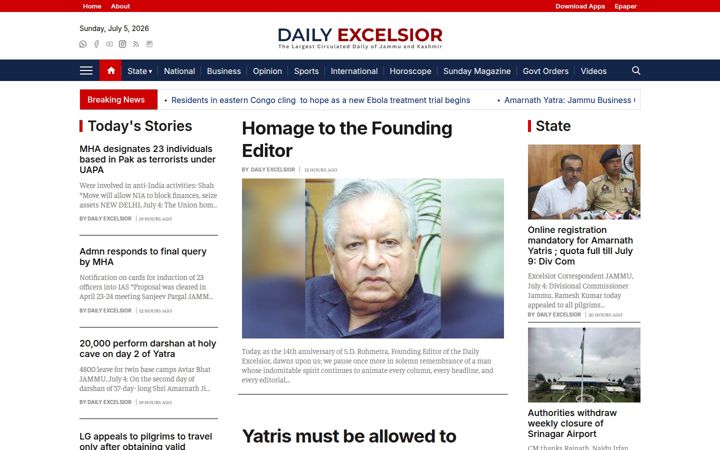 Screenshot of dailyexcelsior.com