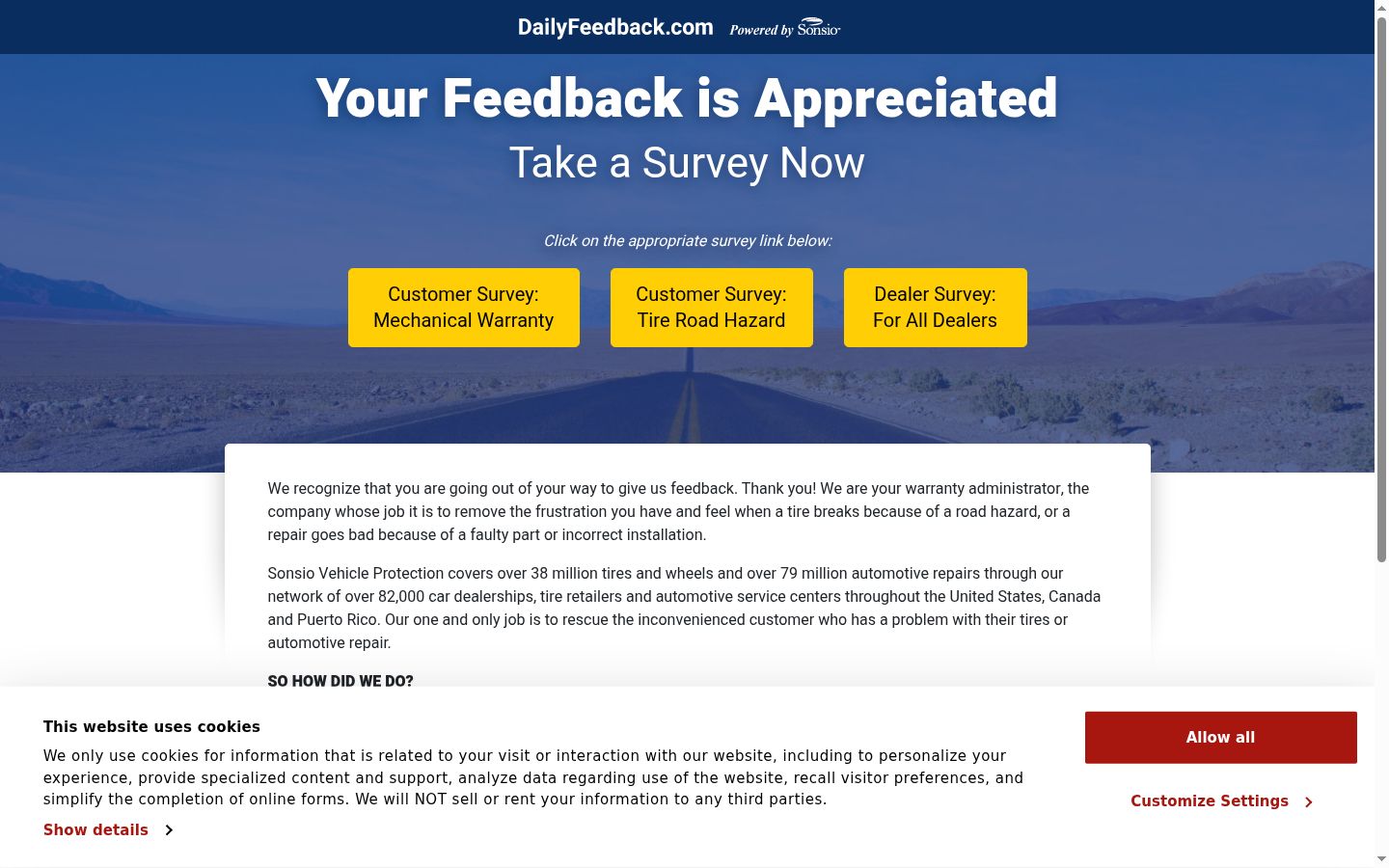 Screenshot of the consent banner shown before any interaction