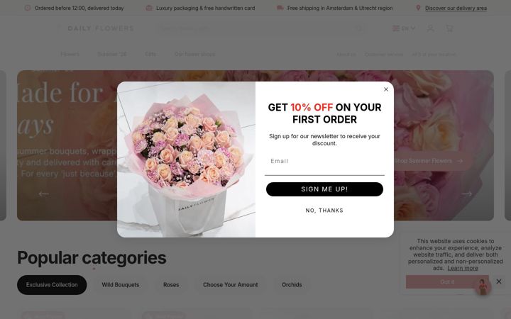 Skjermbilde av dailyflowers.nl