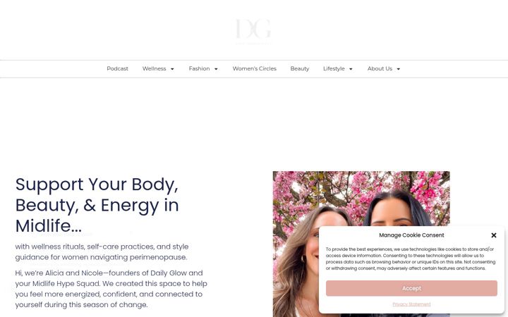 Screenshot of dailyglowlife.com
