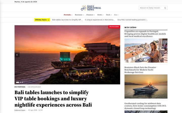 Screenshot of dailyindustrialnews.com