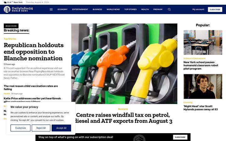 Screenshot of dailyinfos24.com