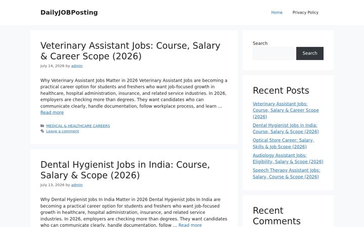 Skärmbild av dailyjobposting.xyz