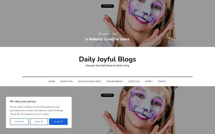 Screenshot of dailyjoyfulblogs.com