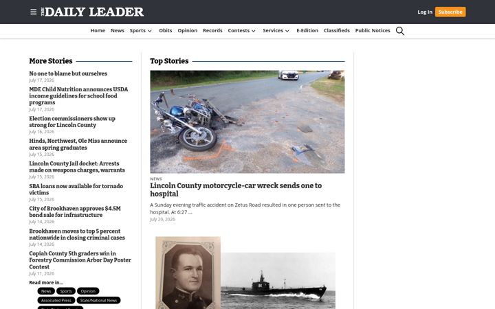 Screenshot of dailyleader.com