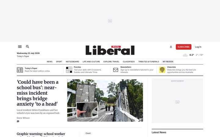 Screenshot of dailyliberal.com.au