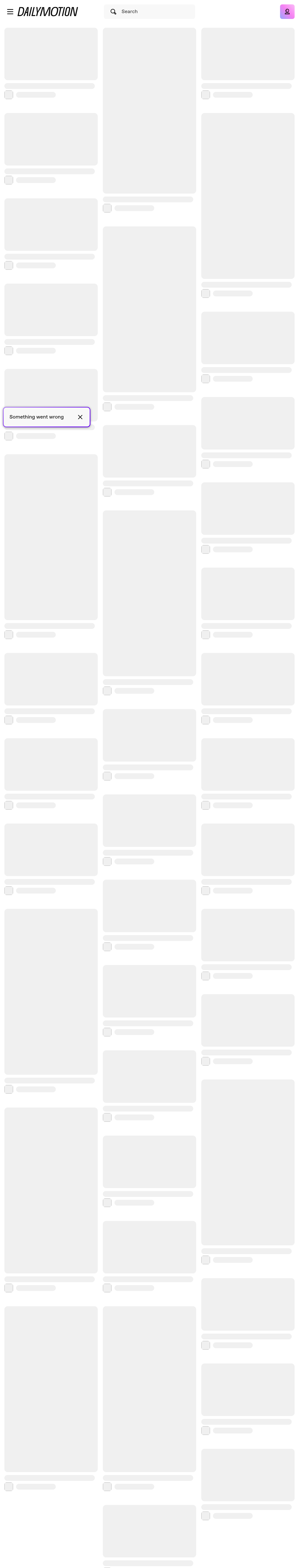 Tablet screenshot of dailymotion.com