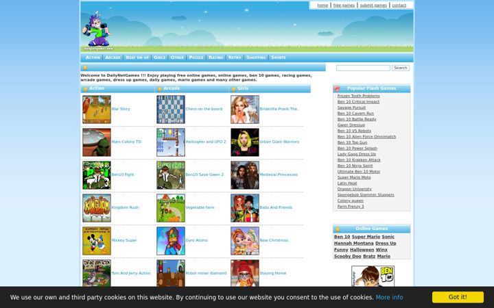 Screenshot of dailynetgames.com