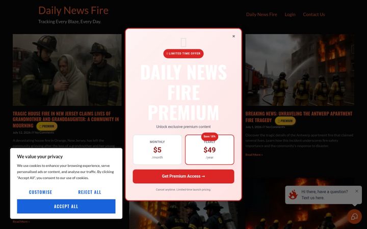 Screenshot of dailynewsfire.com