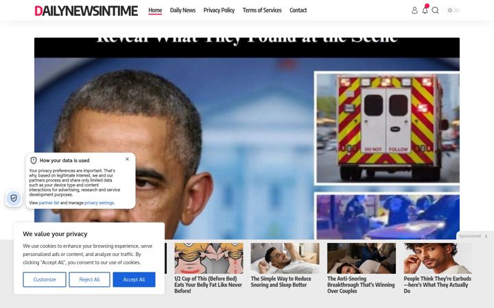 Screenshot of dailynewsintime.net