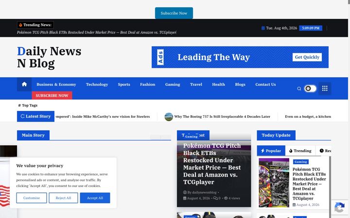 Screenshot of dailynewsnblog.com