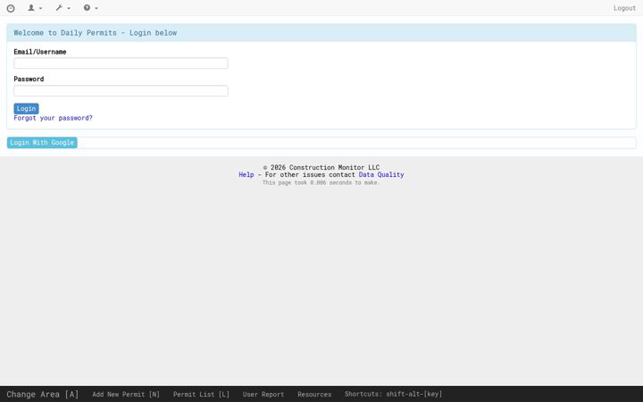 Screenshot of dailypermits.com