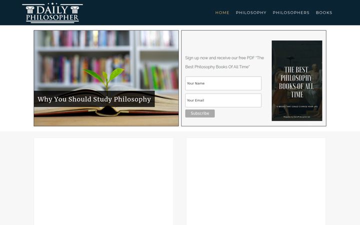 Screenshot of dailyphilosopher.net