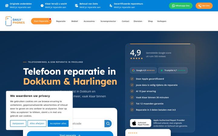 Skjermbilde av dailyphones.nl